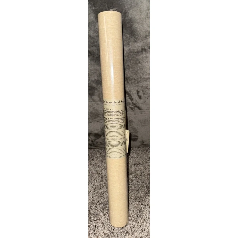 Vintage J. Chesterfield Wallpaper BH 233 R1 Beige Texture Look 70 Sq Ft Double R